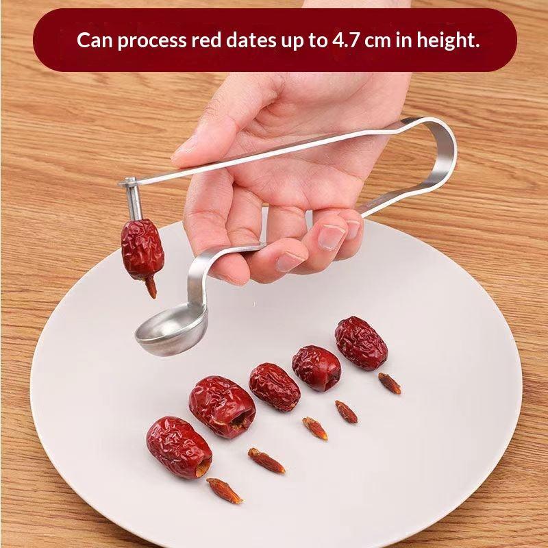 Kitchen Gadgets Tools - Alat Pengupas Kurma Stainless Steel Merah,