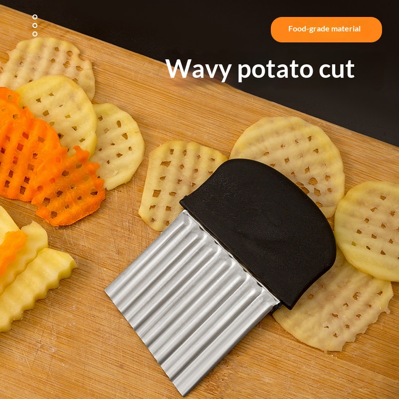 Kitchen Gadgets Vegetable Chopper - Pemotong Keripik Kentang Bergelombang dari Baja