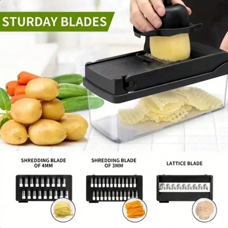 Pemotong Sayuran Hitam 16 in 1 - Kitchen Gadgets Vegetable Chopper ulasan dan harga