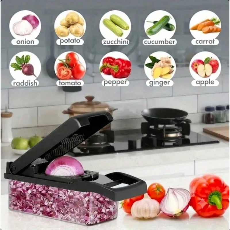 Pemotong Sayuran Hitam 16 in 1 - Kitchen Gadgets Vegetable Chopper ulasan dan harga